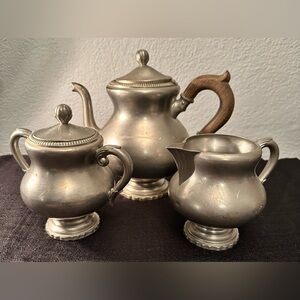 Royal Holland Pewter Daalderop KMD Tiel 3 Piece Tea Set - Vintage